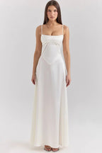 Robe Longue à Bretelles Fines Femme
