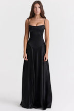 Robe Longue à Bretelles Fines Femme