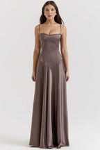 Robe Longue à Bretelles Fines Femme