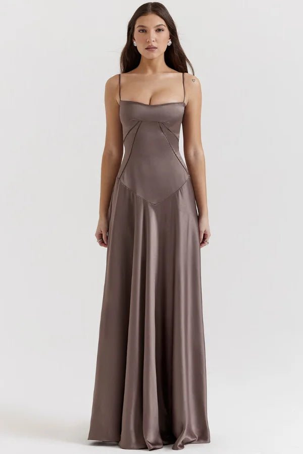 Robe Longue à Bretelles Fines Femme