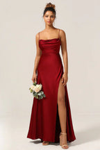 Robe Longue Fendue à Bretelles Femme
