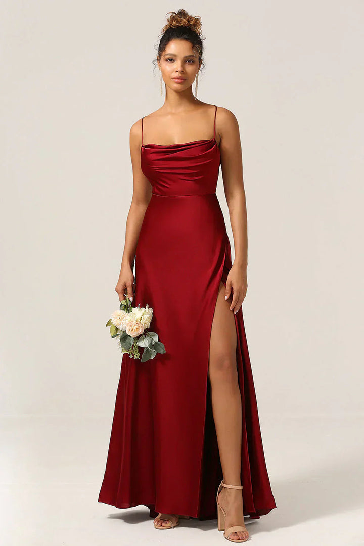 Robe Longue Fendue à Bretelles Femme