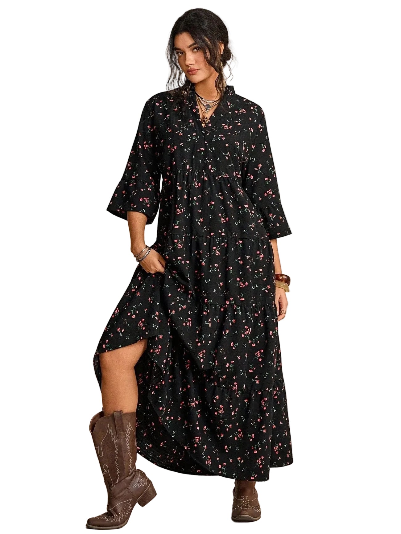 Robe maxi fleurie pour femme