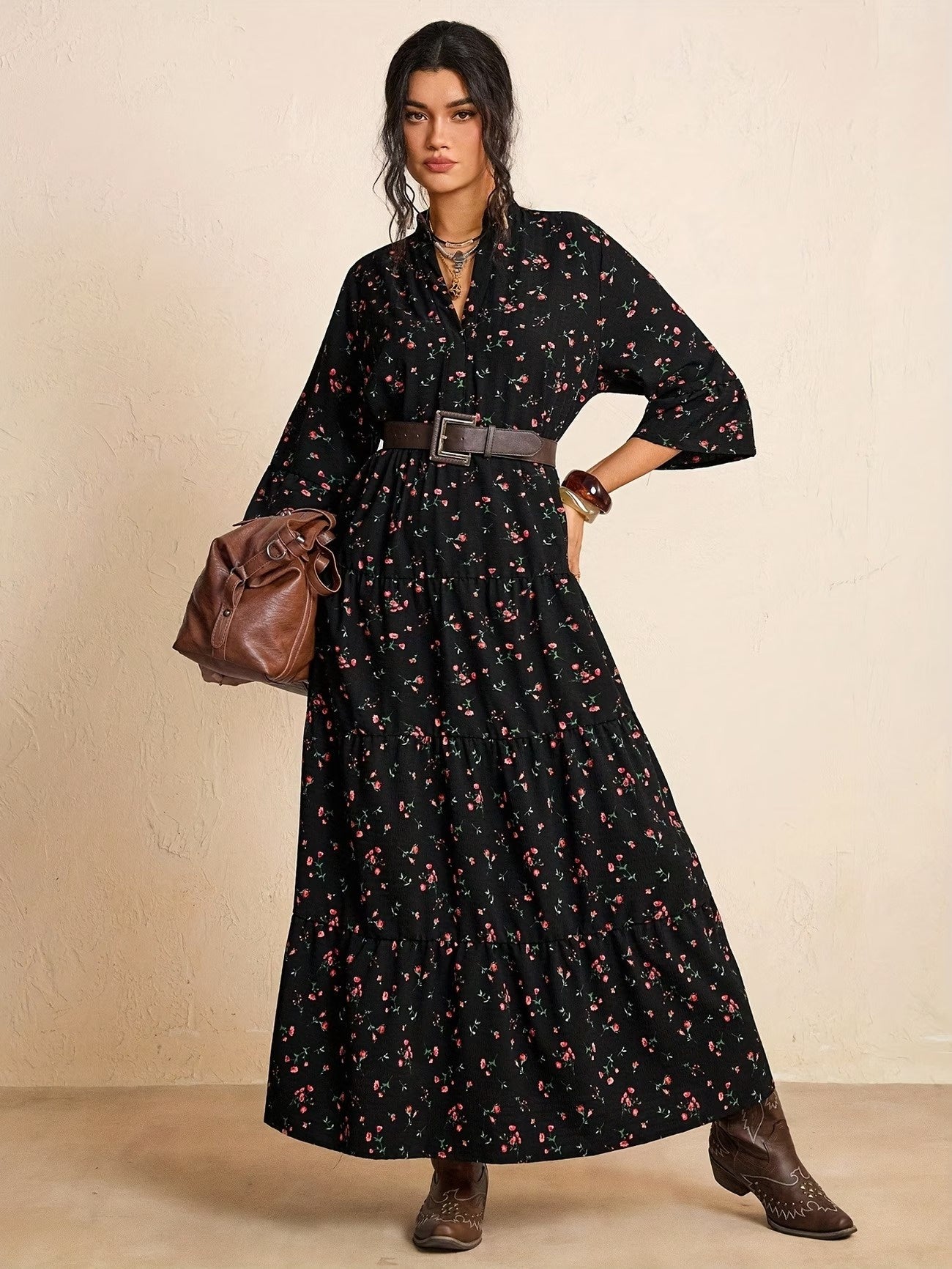 Robe maxi fleurie pour femme