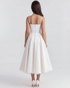 Robe Midi Évasée à Bretelles Femme