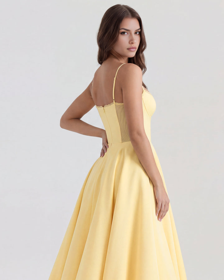 Robe Midi Évasée à Bretelles Femme