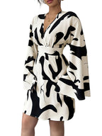Robe mini à motif abstrait pour femme