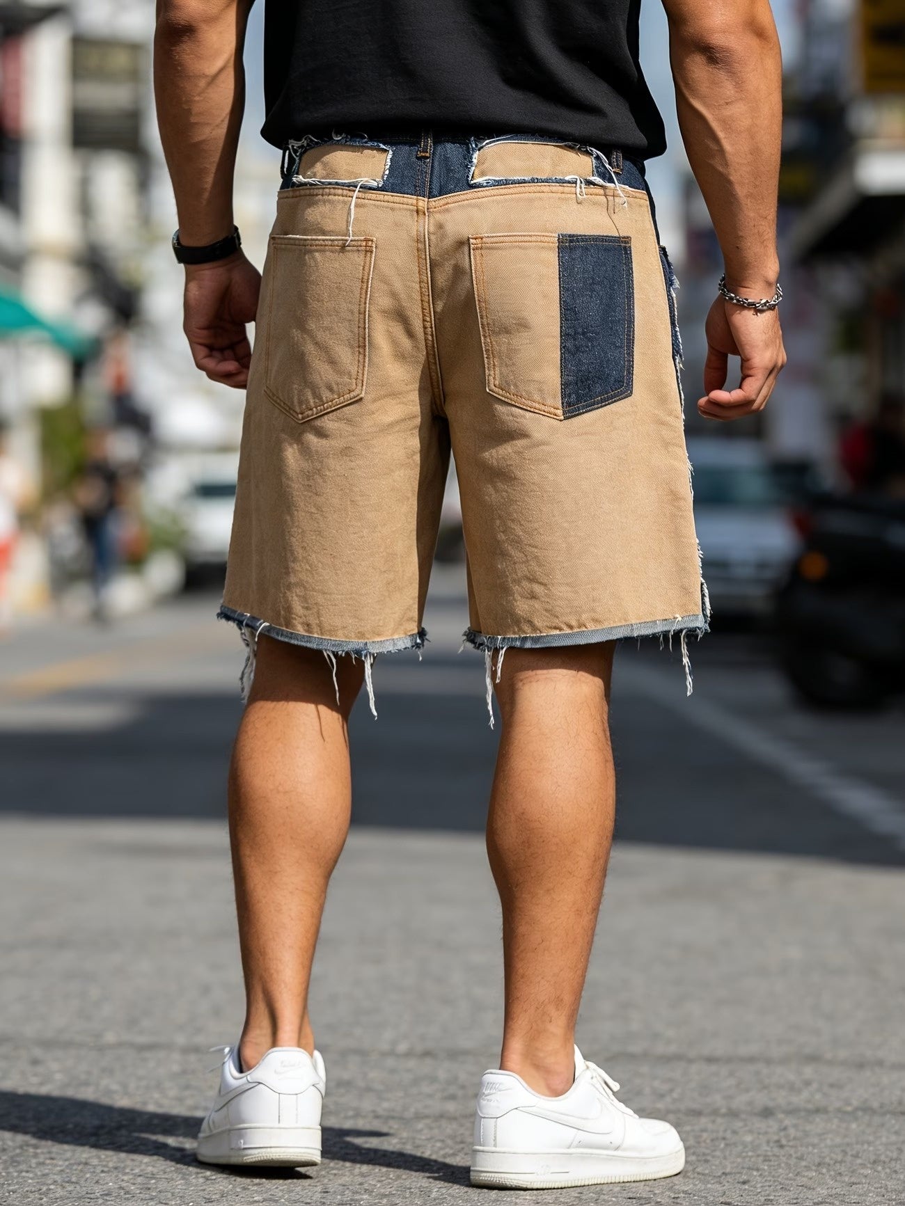 Short patchwork pour homme