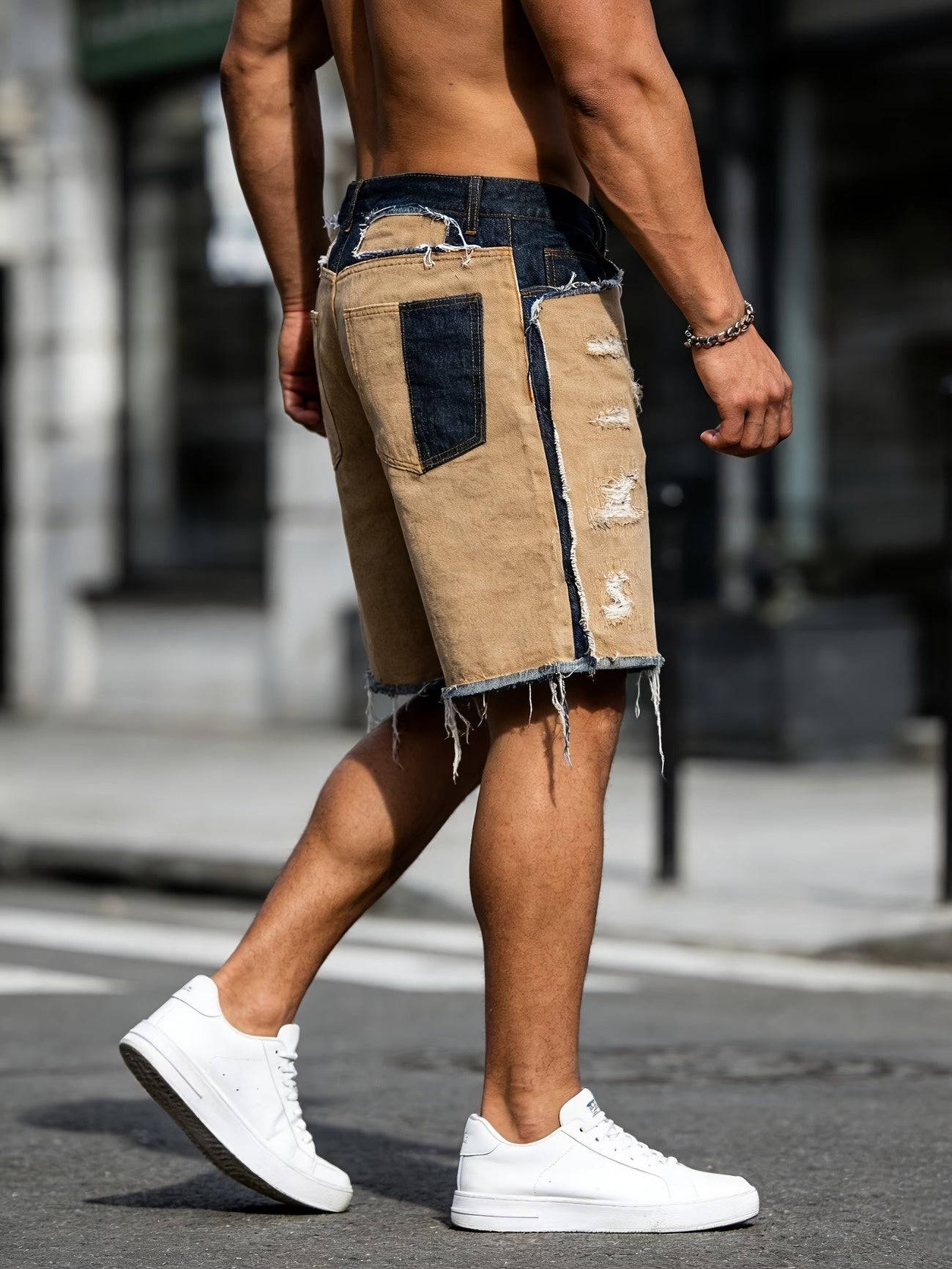 Short patchwork pour homme