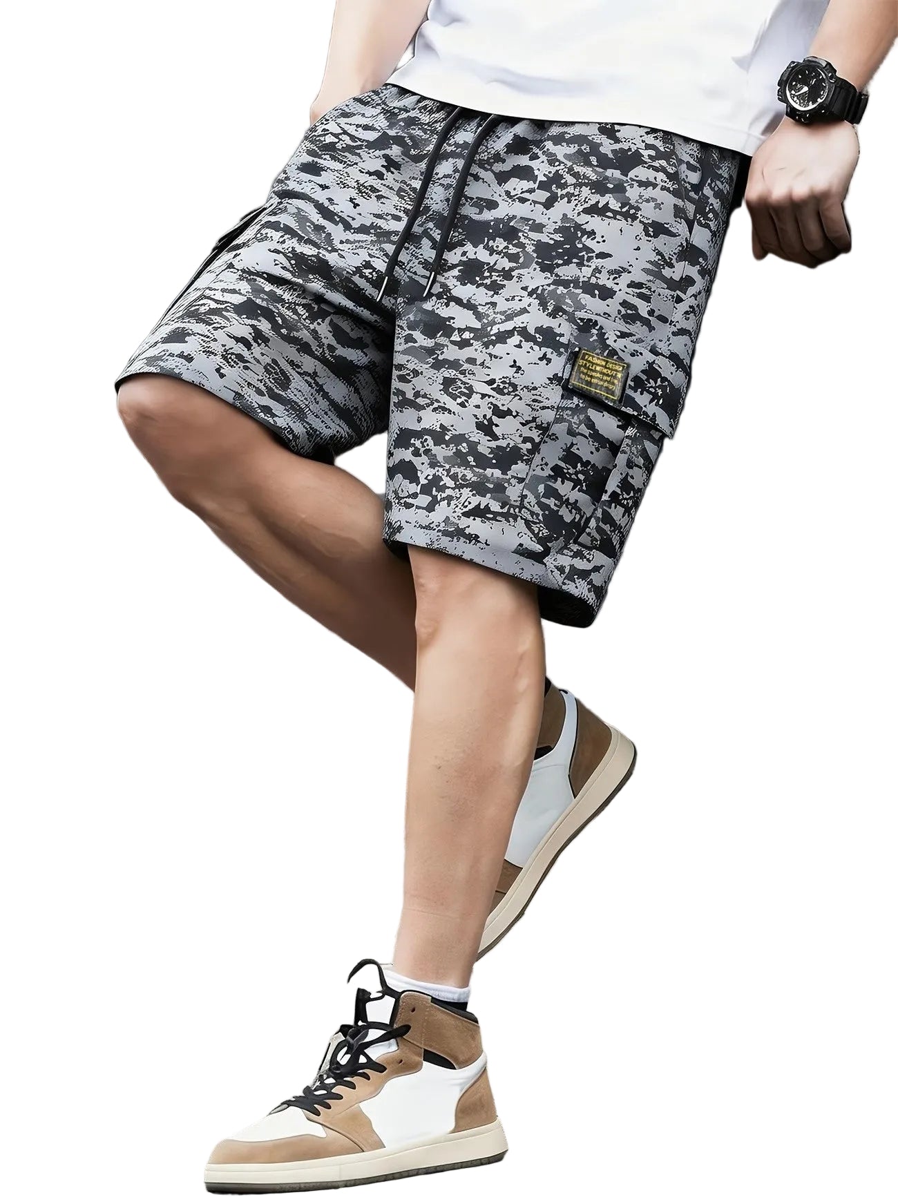 Shorts cargo camouflage pour homme