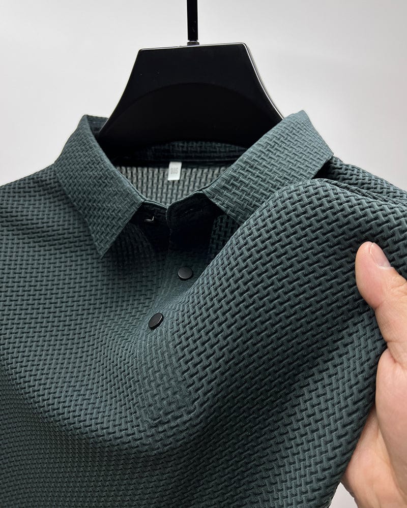 Polo Homme Texturé à Manches Courtes