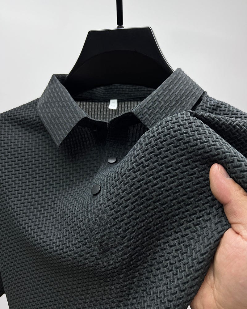 Polo Homme Texturé à Manches Courtes