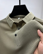 Polo Homme Texturé à Manches Courtes