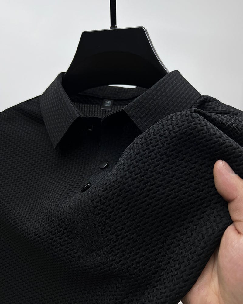 Polo Homme Texturé à Manches Courtes
