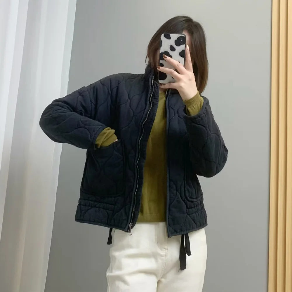 Veste Matelassée Courte à Fermeture Zippée