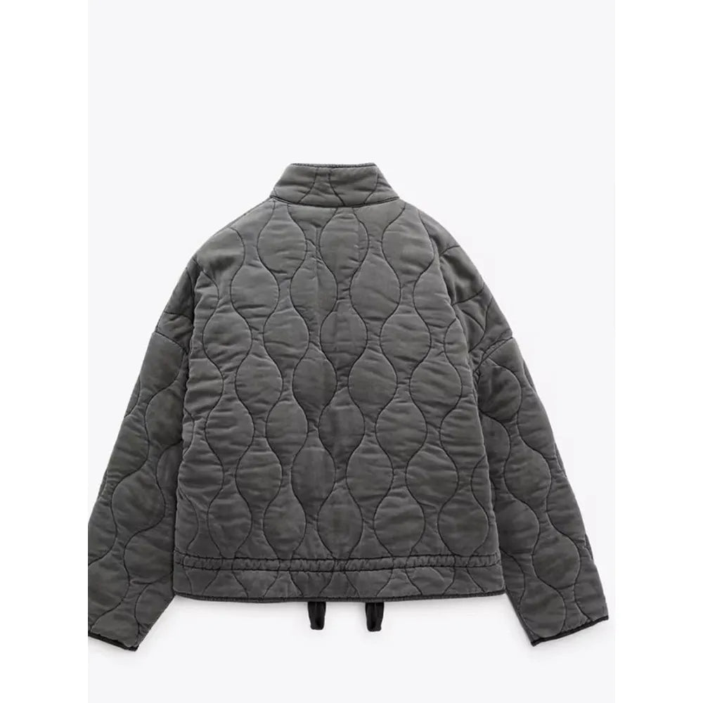 Veste Matelassée Courte à Fermeture Zippée