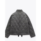 Veste Matelassée Courte à Fermeture Zippée