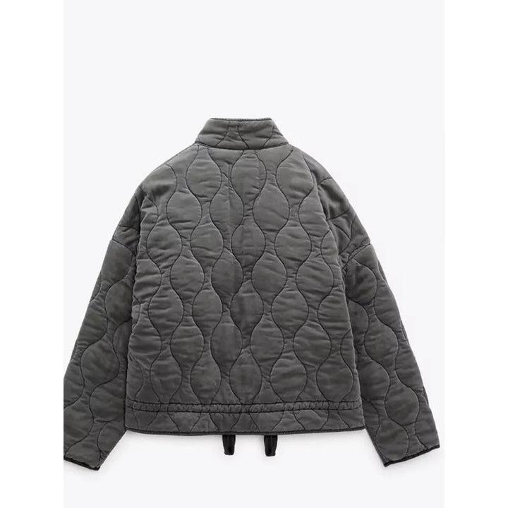 Veste Matelassée Courte à Fermeture Zippée