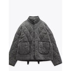 Veste Matelassée Courte à Fermeture Zippée