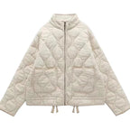 Veste Matelassée Courte à Fermeture Zippée