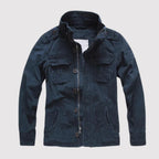 Veste Militaire à Multiples Poches et Col Montant