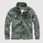 Veste Militaire à Multiples Poches et Col Montant