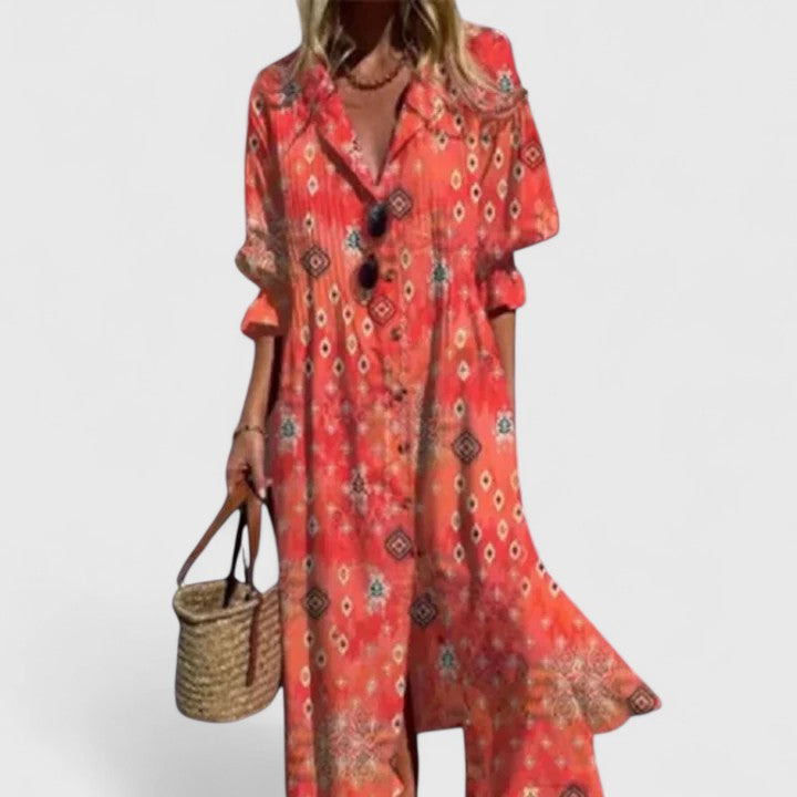 Robe Chemise Longue Imprimée Femme