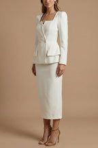 Ensemble Blazer et Jupe Midi Femme