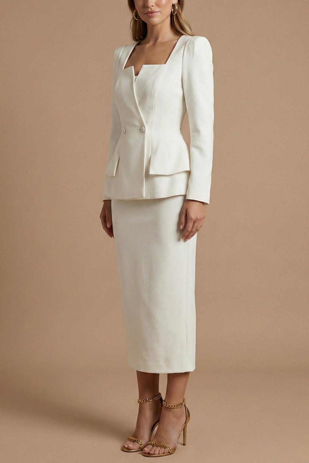 Ensemble Blazer et Jupe Midi Femme