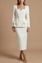 Ensemble Blazer et Jupe Midi Femme